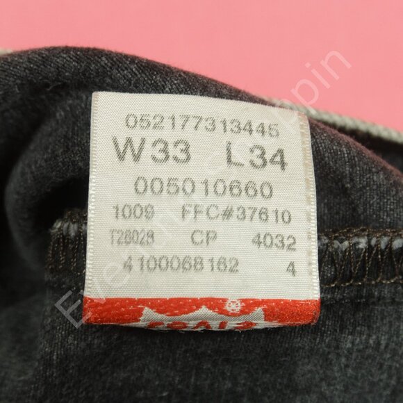 Vintage Levis 501 Jeans Mens 33 Black Original Fit Bleached Marked Faded 90s - Picture 8 of 9